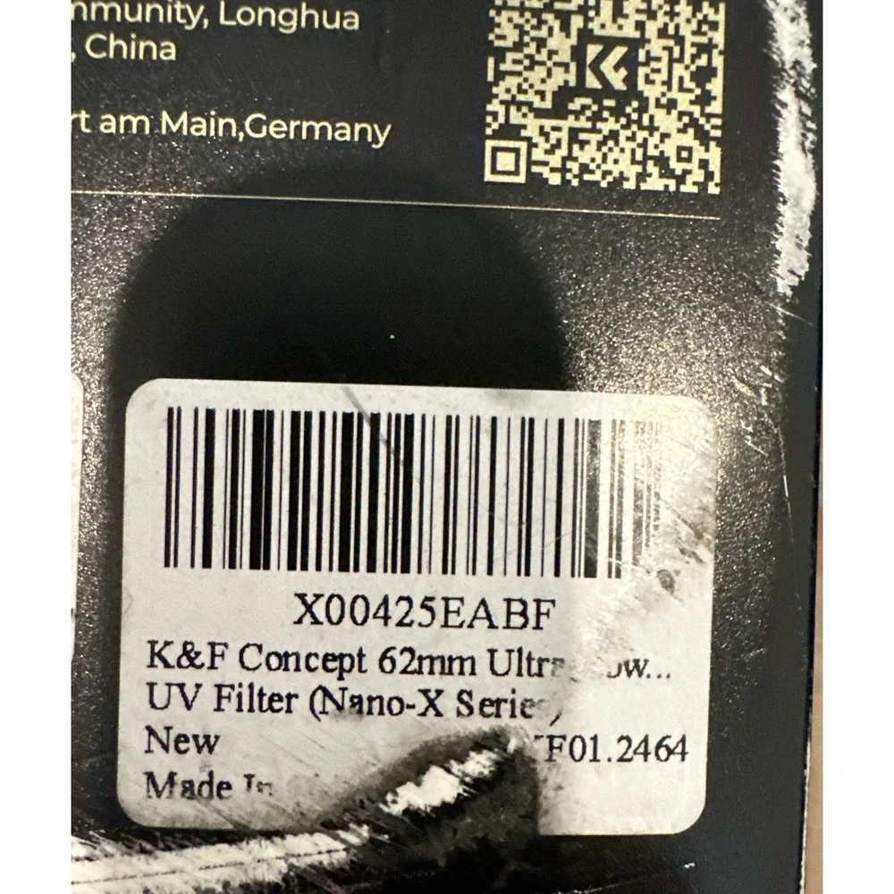 K&F Concept UV Camera Lens Filter HD 62MM  Nano X Read‎
